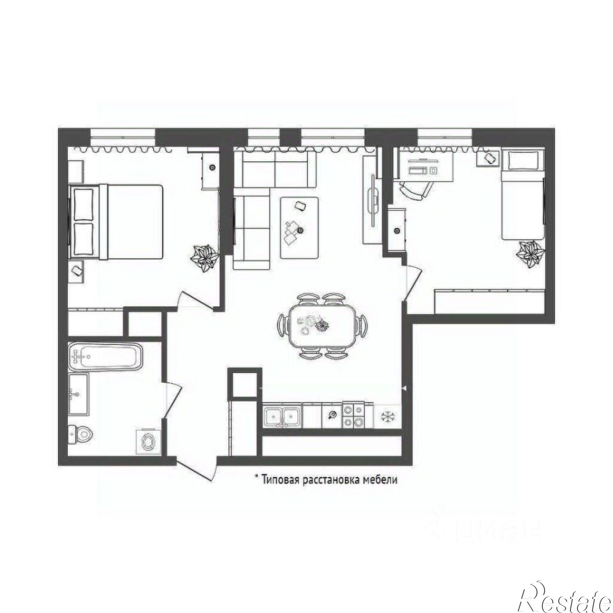 Купить квартиру за 7 490 000 рублей на городской округ Тюмень