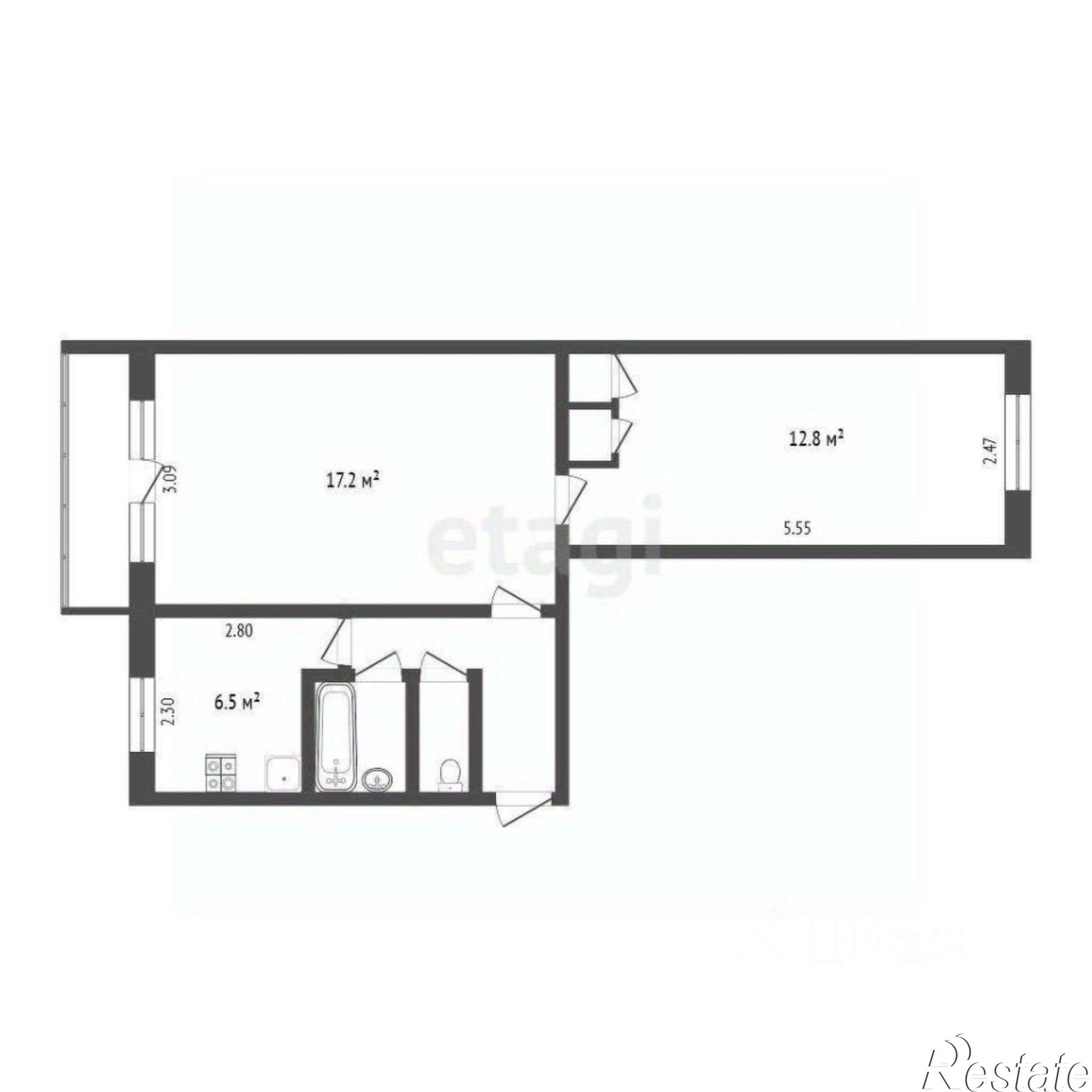 Купить квартиру за 4 610 000 рублей на городской округ Тюмень