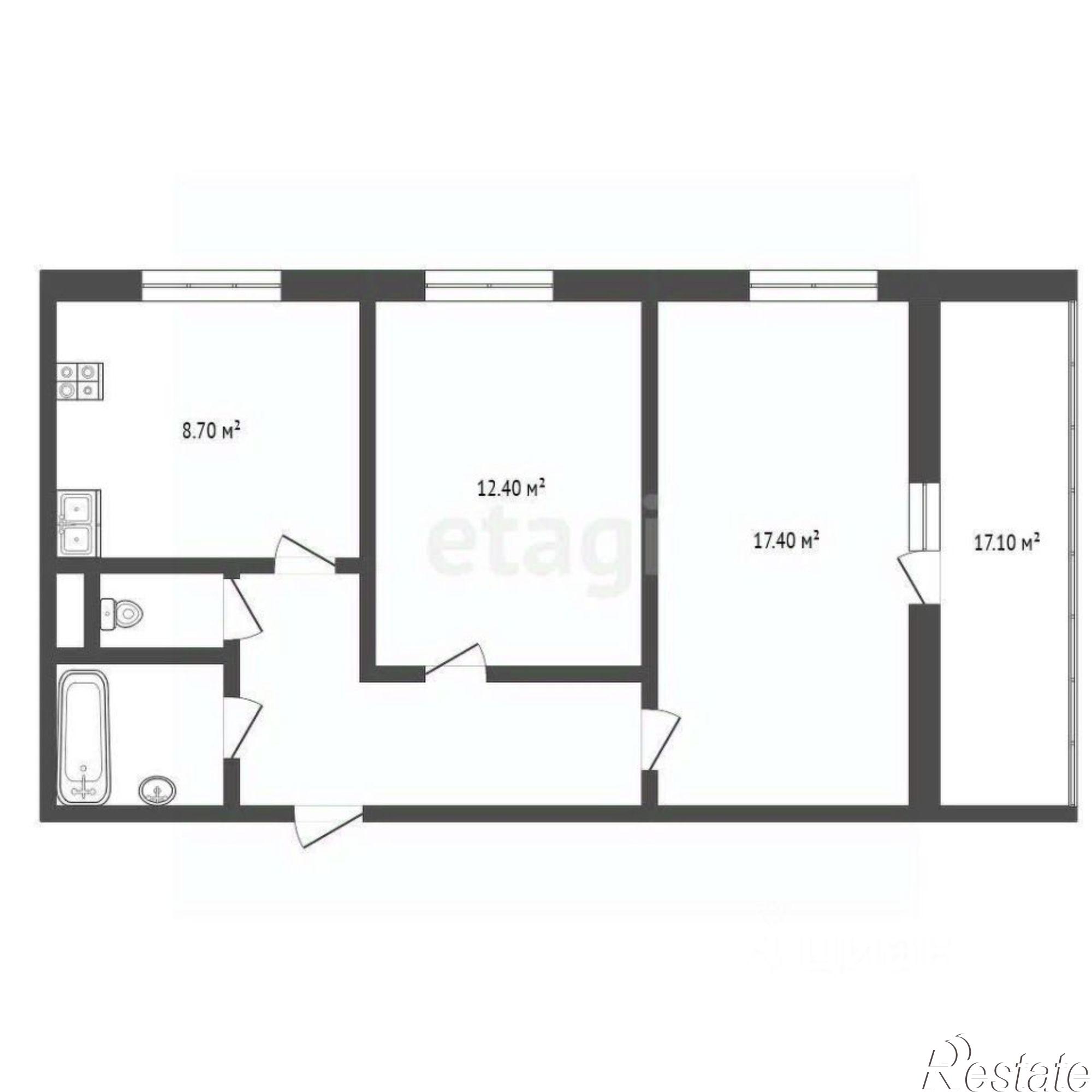 Купить квартиру за 2 850 000 рублей на ул 67 лет Октября, 3