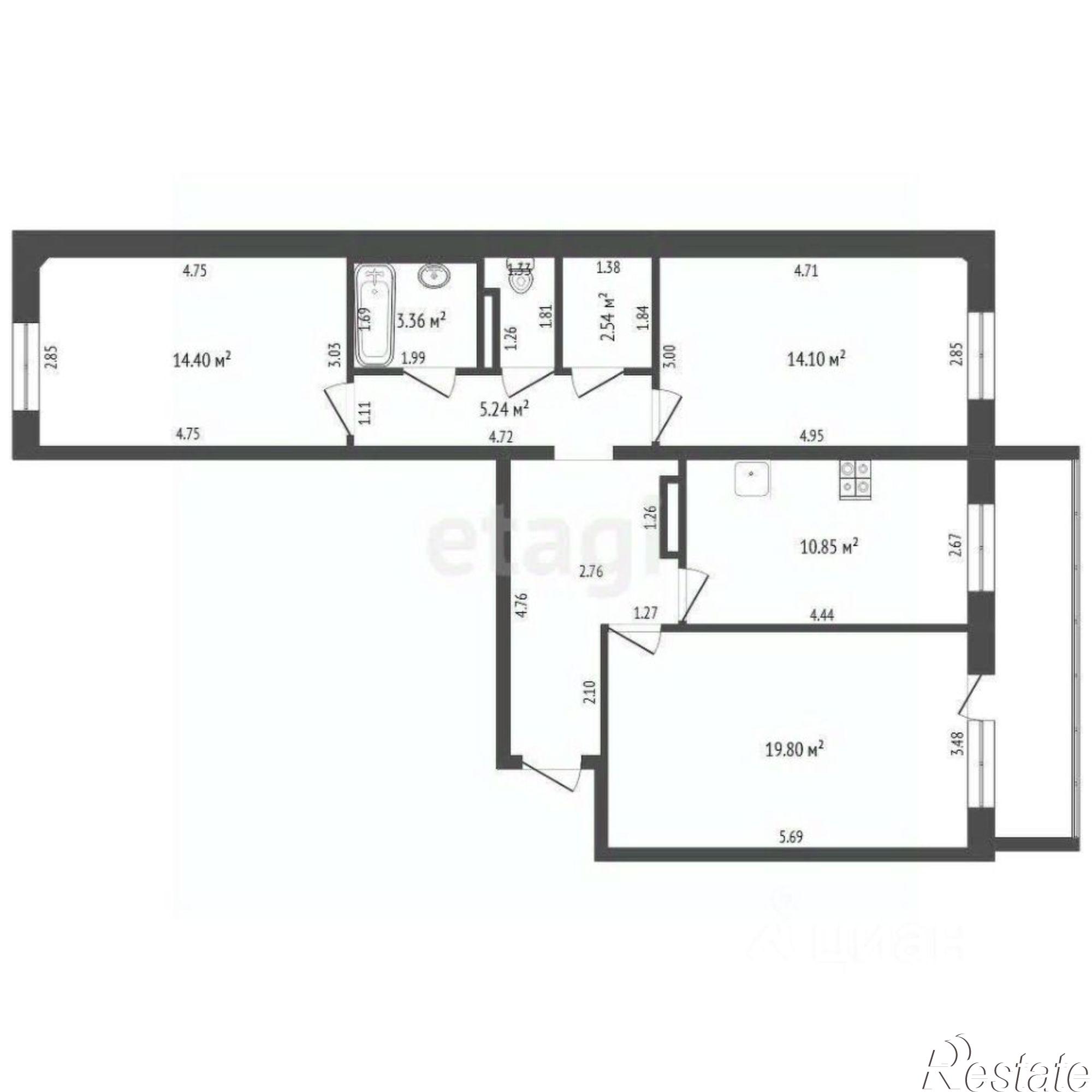 Купить квартиру за 8 900 000 рублей на городской округ Тюмень