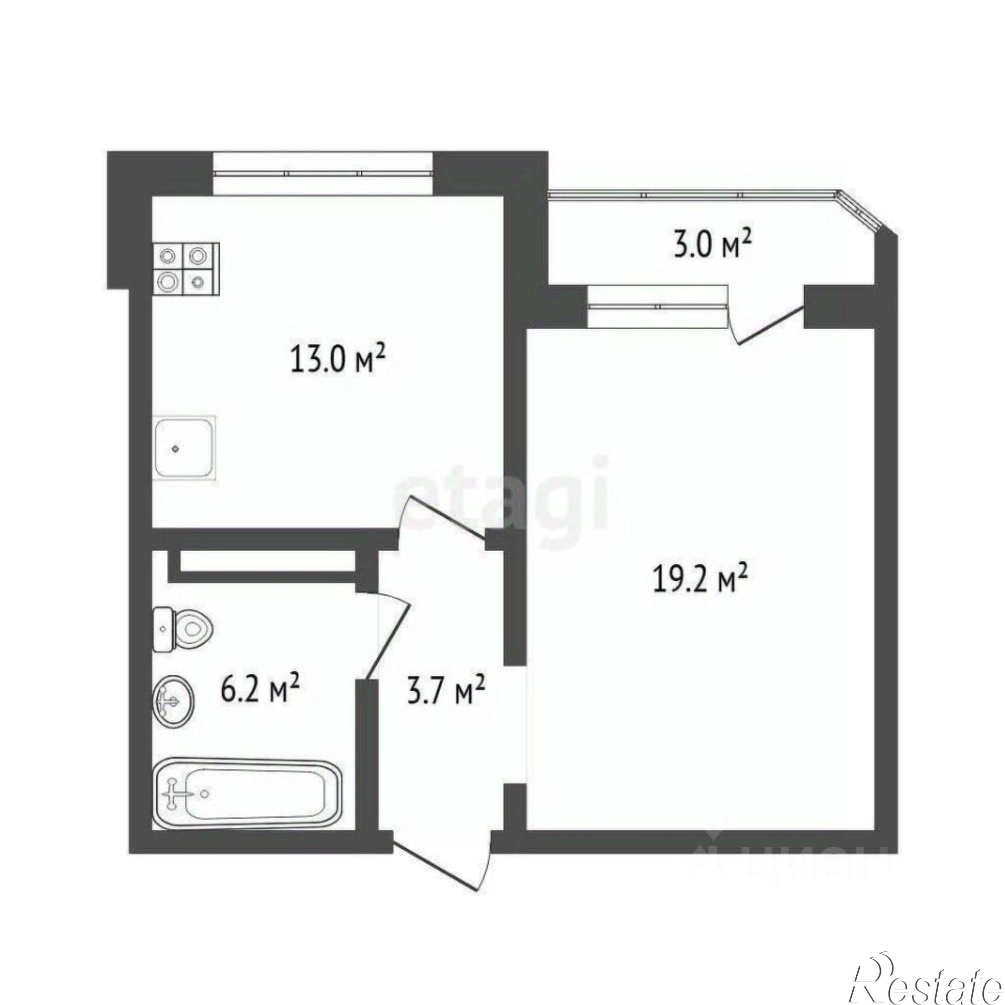 Купить квартиру за 5 490 000 рублей на городской округ Тюмень