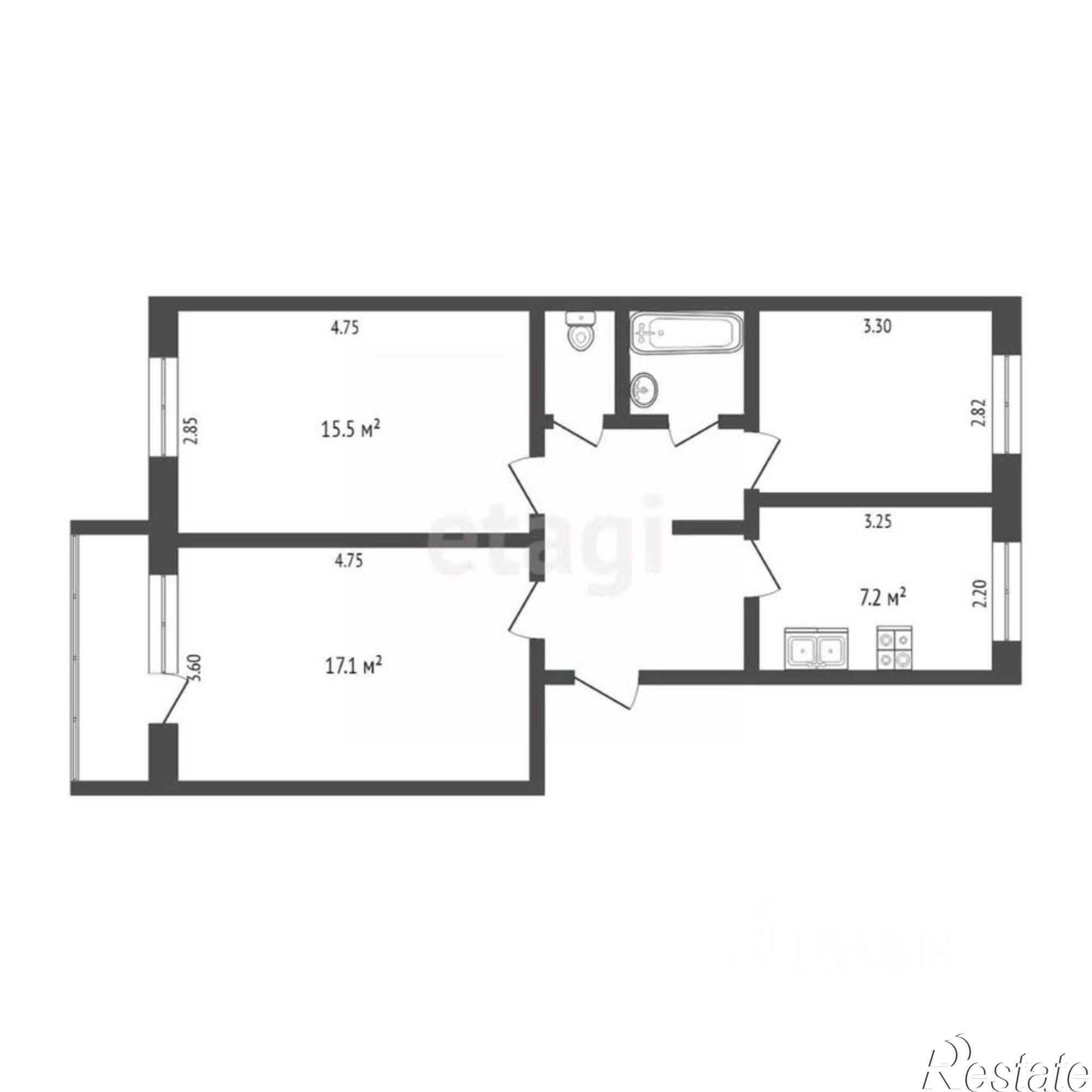 Купить квартиру за 6 100 000 рублей на Тюменский район
