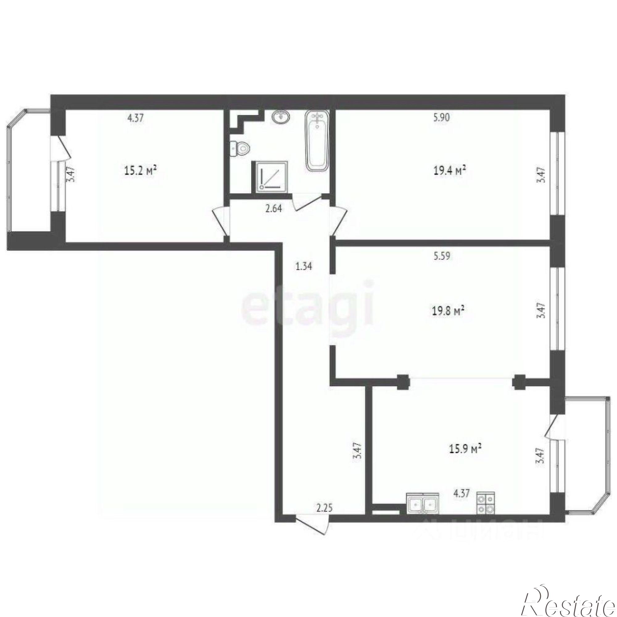 Купить квартиру за 9 500 000 рублей на городской округ Тюмень