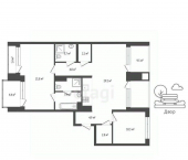 2-комн, 99кв м, этаж 9/10 улица Газовиков, 40