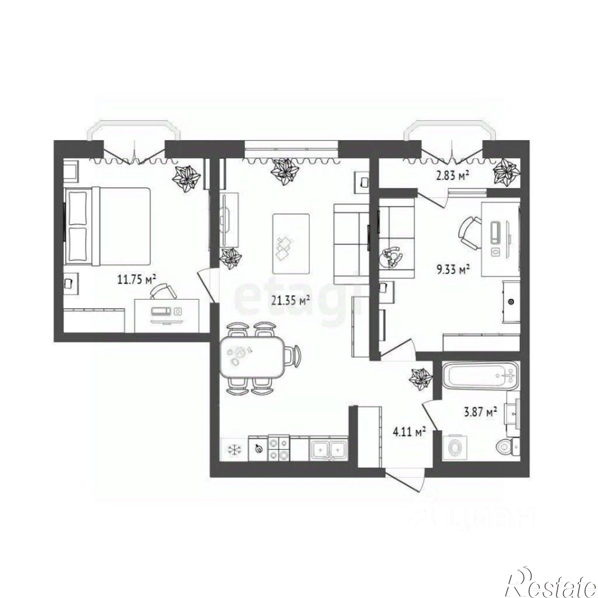Купить квартиру за 7 599 000 рублей на городской округ Тюмень