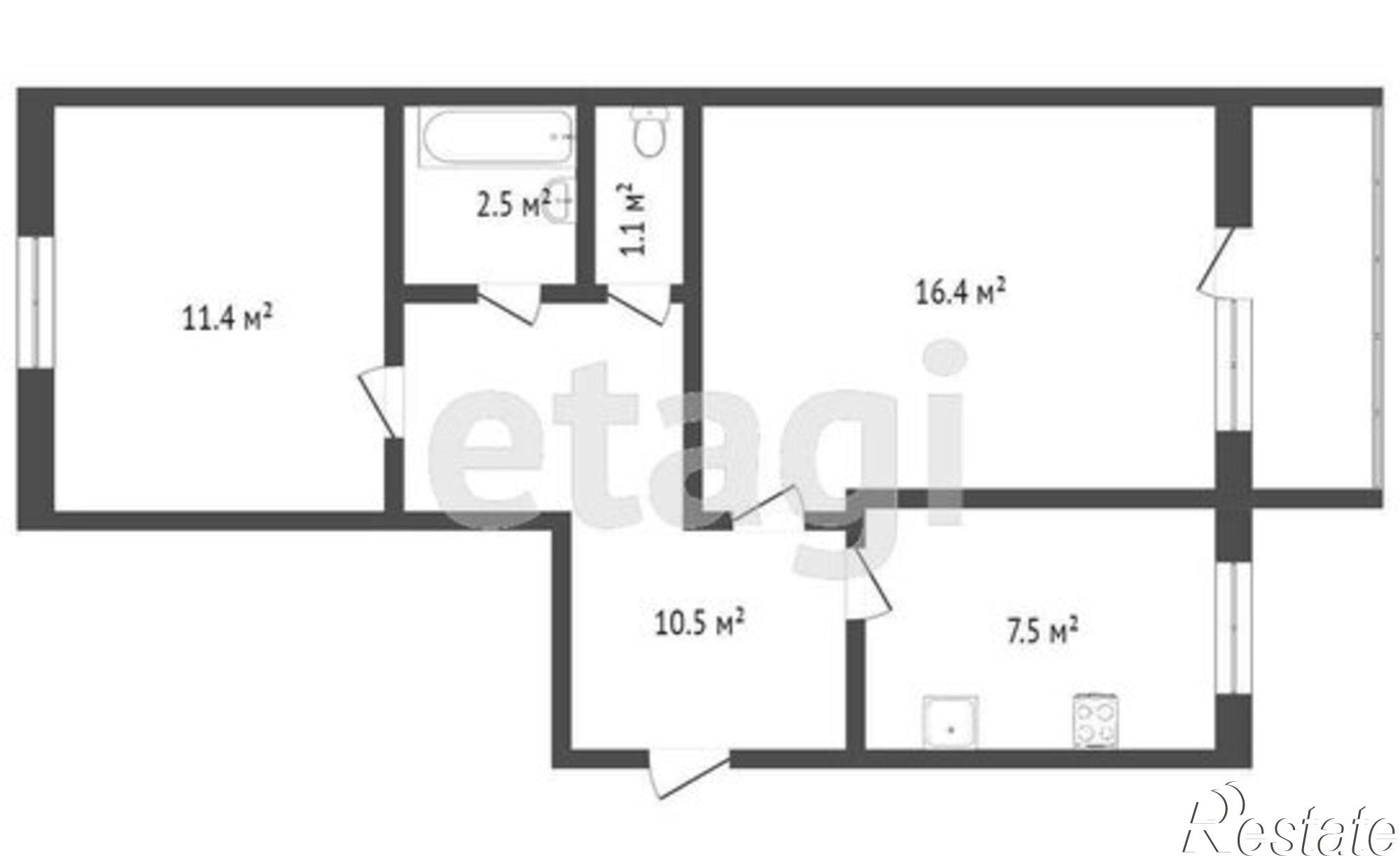Купить квартиру за 4 100 000 рублей на Ялуторовск, Заводская улица, 2