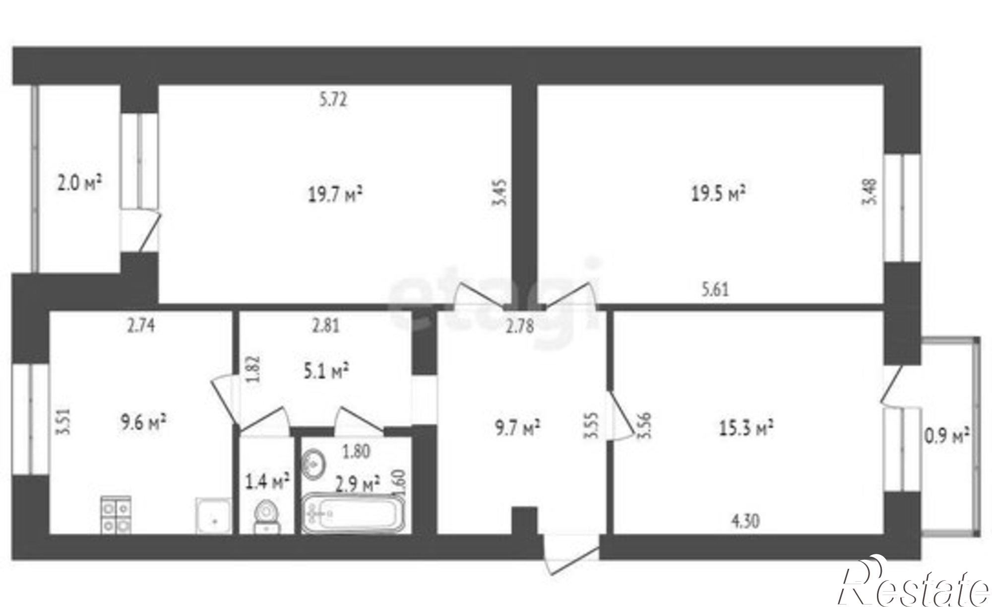 Купить квартиру за 6 300 000 рублей на Ялуторовск, улица Революции, 131А