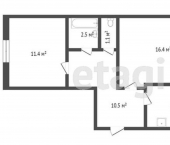2-комн, 49кв м, этаж 3/5 Ялуторовск, Заводская улица, 2