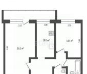 2-комн, 50кв м, этаж 1/2 Сосновая улица, 18