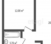 1-комн, 40кв м, этаж 10/24 Полевая улица, 117 к4