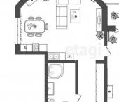 1-комн, 49кв м, этаж 11/16 улица Мельникайте, 144 к1