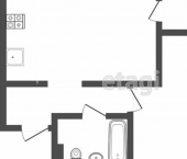 1-комн, 43кв м, этаж 2/4 улица Павла Шарова, 42