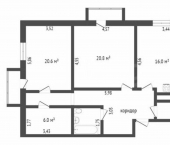 2-комн, 100кв м, этаж 10/15 улица Ванцетти, 5