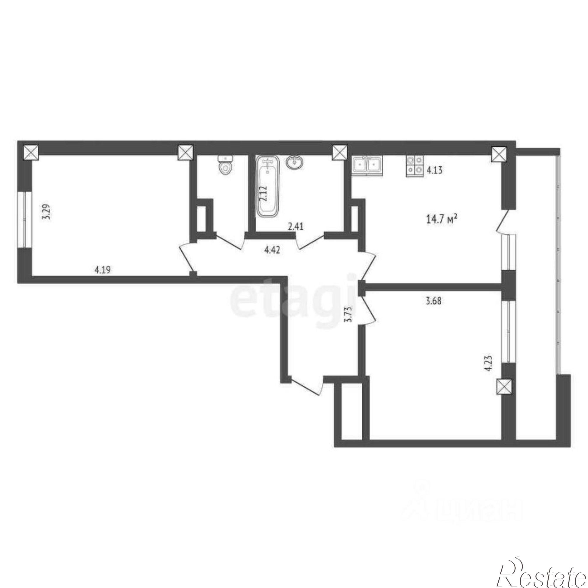 Купить квартиру за 6 000 000 рублей на ул Федора Достоевского, 24