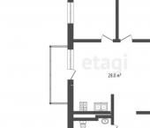 2-комн, 64кв м, этаж 2/4 улица Павла Шарова, 12А