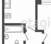1-комн, 37кв м, этаж 22/24 ул Полевая, 117 3