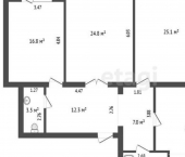 3-комн, 119кв м, этаж 2/10 ул Валерии Гнаровской, 10 3