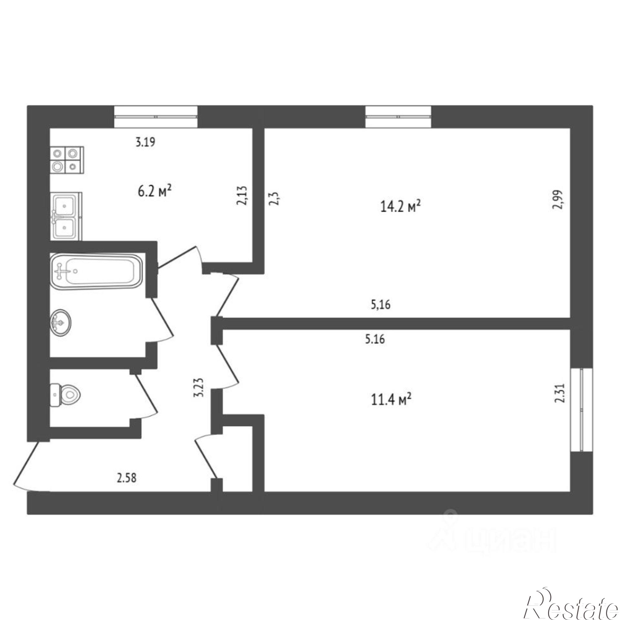 Купить квартиру за 3 480 000 рублей на ул Бурлаки, 18