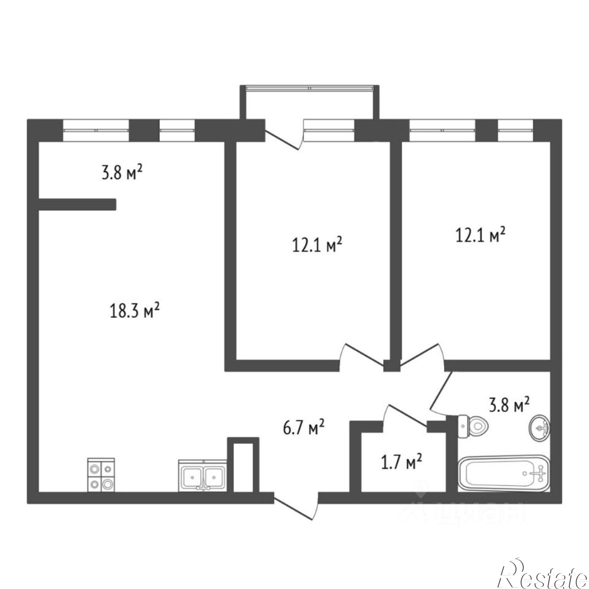 Купить квартиру за 9 300 000 рублей на ул Сергея Джанбровского, 4