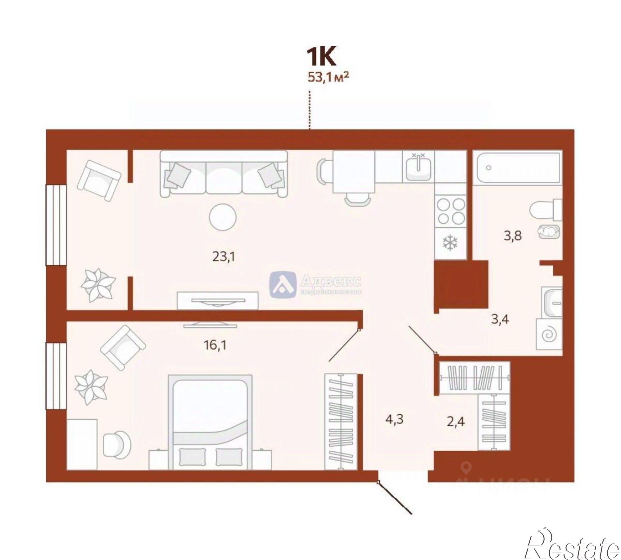 Купить квартиру за 6 969 000 рублей на Тюмень городской округ, Тюмень