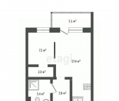 1-комн, 33кв м, этаж 12/15 Профсоюзная улица, 53