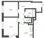 2-комн, 54кв м, этаж 5/15 ул Интернациональная, 199 8
