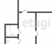 1-комн, 49кв м, этаж 9/17 улица Николая Ростовцева, 25