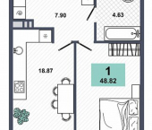1-комн, 50кв м, этаж 14/15 ул Ставропольская, 95