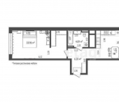 1-комн, 50кв м, этаж 9/13 улица Новосёлов, 105