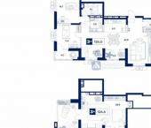 3-комн, 127кв м, этаж 25/25 Пышминская улица, 216А