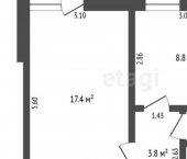 1-комн, 34кв м, этаж 4/9 ул Самарцева, 20