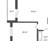 1-комн, 65кв м, этаж 14/19 Полевая улица, 105 к7
