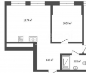 2-комн, 53кв м, этаж 10/16 ул Новоселов, 96