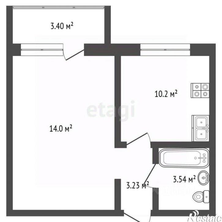 1-комн квартира ул Петра Ершова, 10,  д. 10