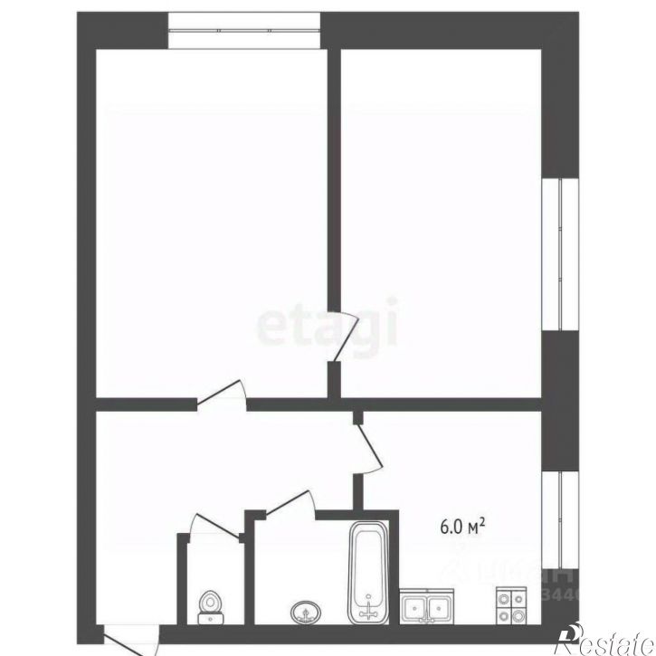 2-комн квартира улица Механизаторов, 1,  д. 1