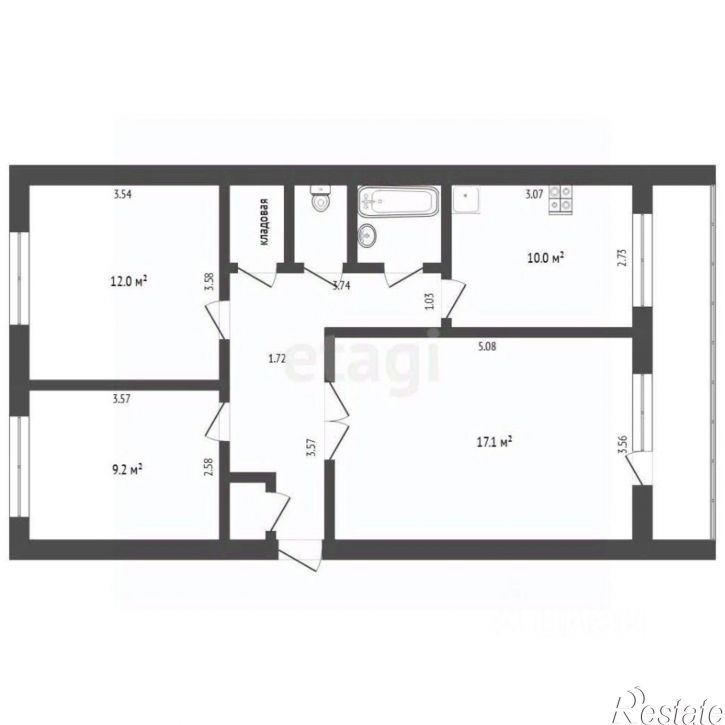 3-комн квартира ул Строителей, 5,  д. 5