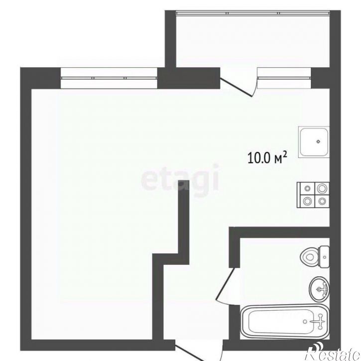 1-комн квартира ул Петра Ершова, 10,  д. 10