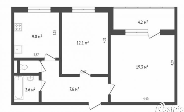 2-комн квартира Тобольск, 8-й микрорайон, 37