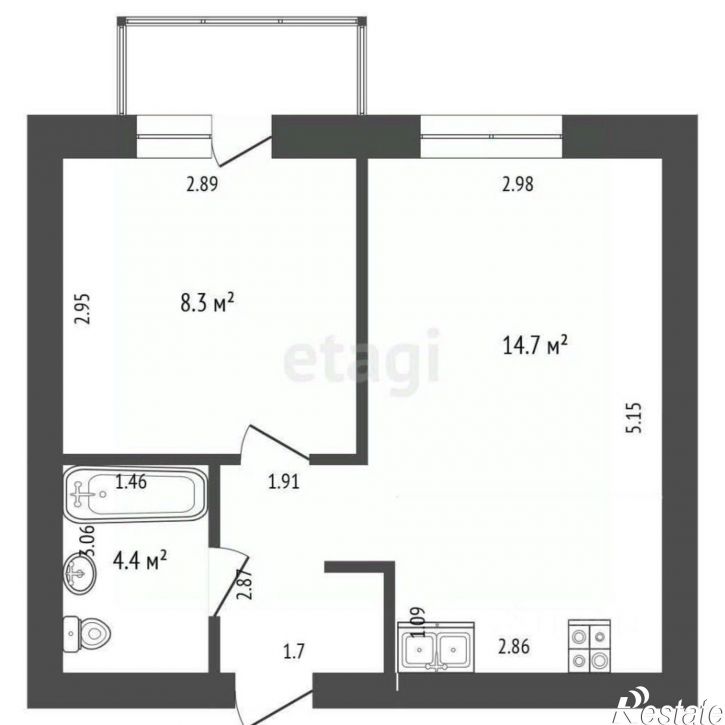 1-комн квартира ул Строителей, 19,  д. 19