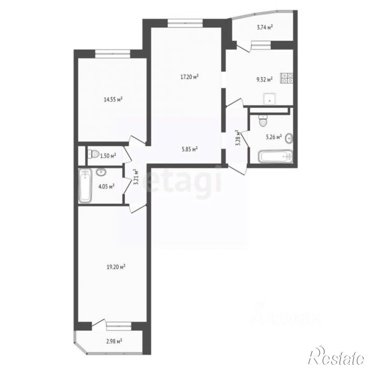 3-комн квартира ул Александра Пушкина, 5,  д. 5