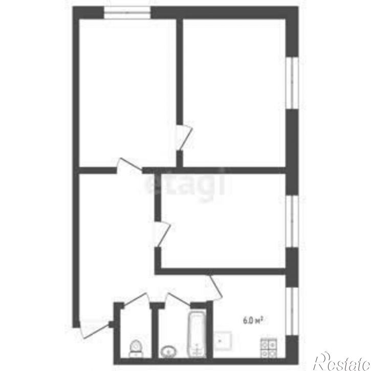 3-комн квартира ул Свердлова, 2,  д. 2