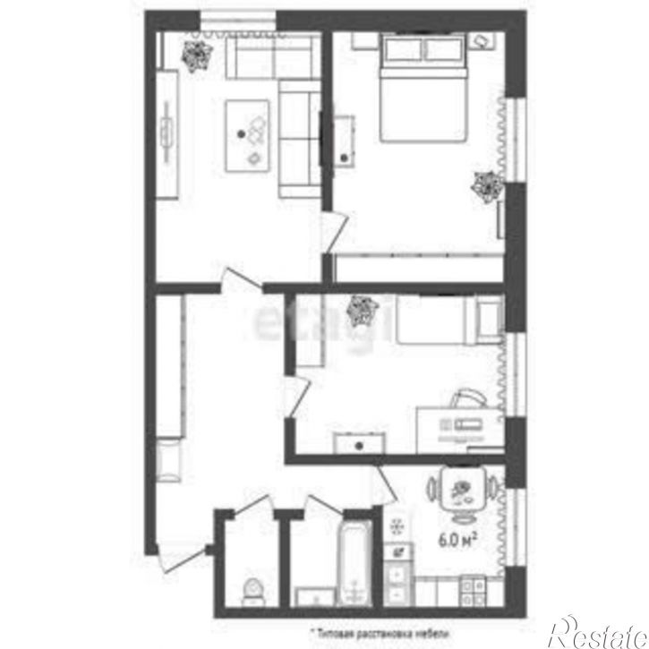 3-комн квартира ул Свердлова, 2,  д. 2