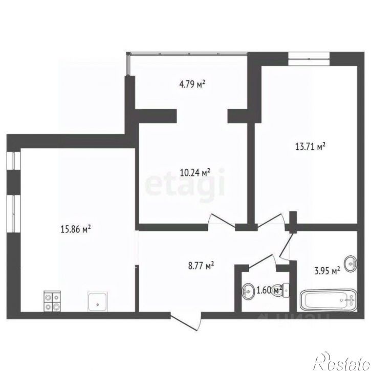 2-комн квартира ул Александра Пушкина, 8,  д. 8