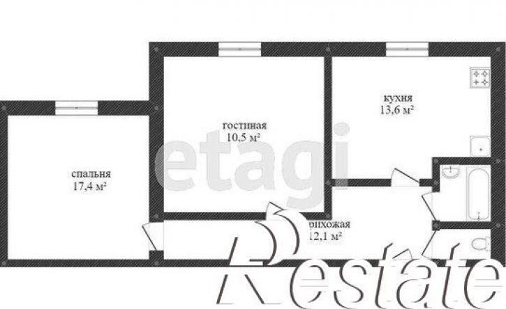 2-комн квартира Акмолинский переулок, 4,  д. 4